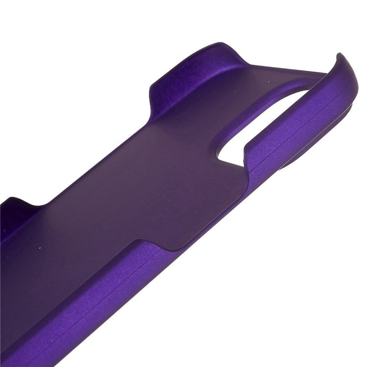 For iPhone 14 Plus 6.7 inch Rubberized Hard PC Case Glossy Surface Shockproof Non-Slip Protective Cover - Purple