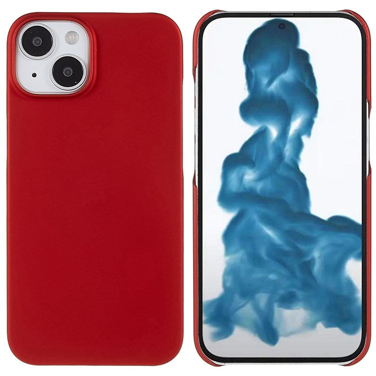 For iPhone 14 Plus 6.7 inch Rubberized Hard PC Case Glossy Surface Shockproof Non-Slip Protective Cover - Red