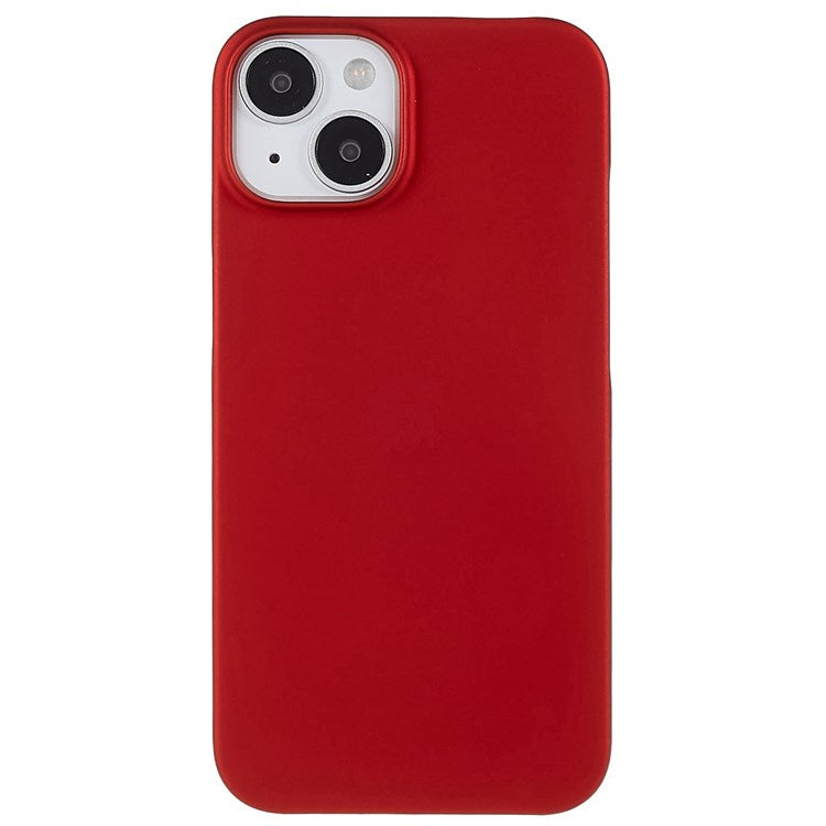 For iPhone 14 Plus 6.7 inch Rubberized Hard PC Case Glossy Surface Shockproof Non-Slip Protective Cover - Red