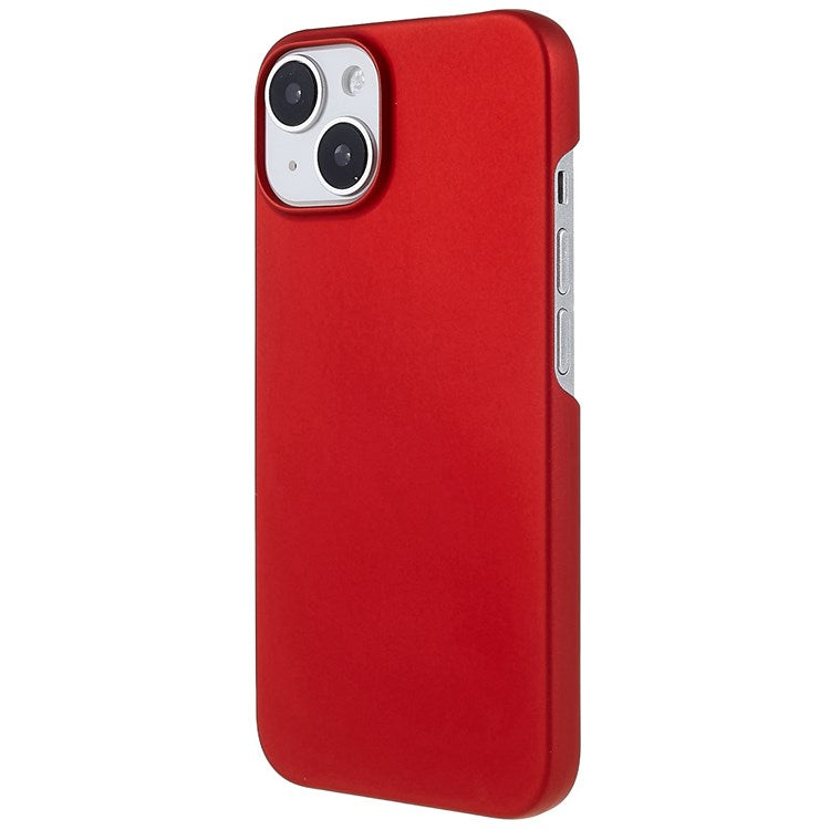 For iPhone 14 Plus 6.7 inch Rubberized Hard PC Case Glossy Surface Shockproof Non-Slip Protective Cover - Red