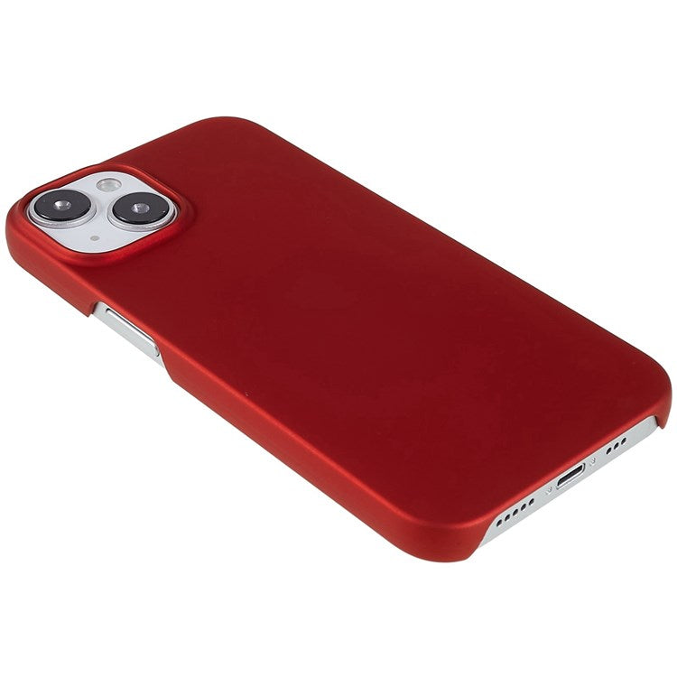 For iPhone 14 Plus 6.7 inch Rubberized Hard PC Case Glossy Surface Shockproof Non-Slip Protective Cover - Red