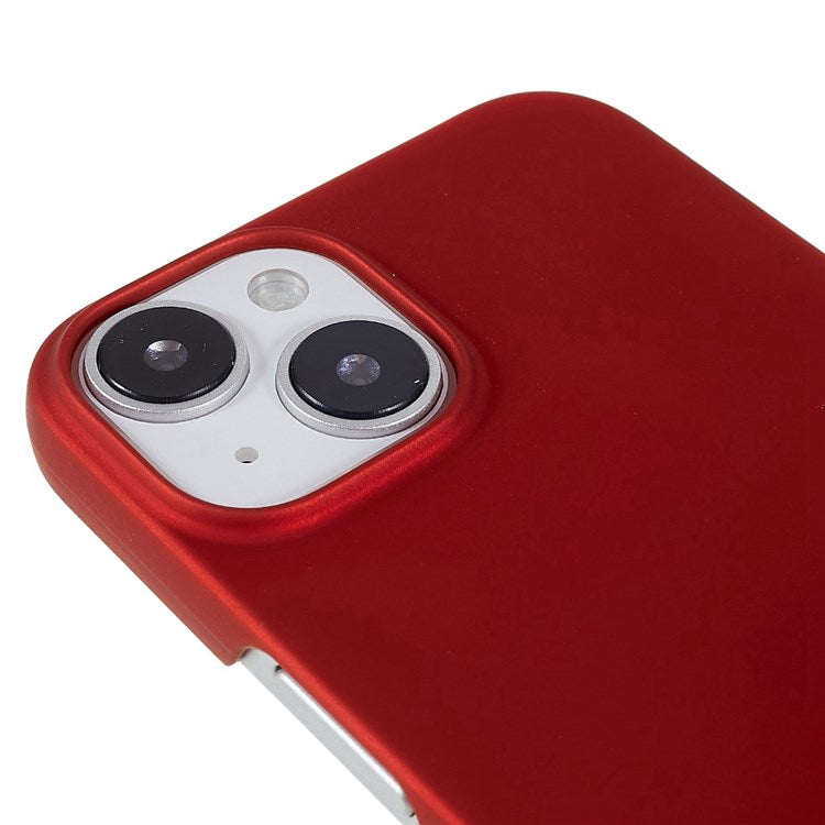 For iPhone 14 Plus 6.7 inch Rubberized Hard PC Case Glossy Surface Shockproof Non-Slip Protective Cover - Red