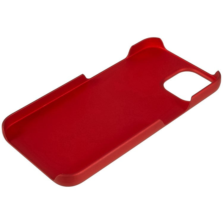 For iPhone 14 Plus 6.7 inch Rubberized Hard PC Case Glossy Surface Shockproof Non-Slip Protective Cover - Red