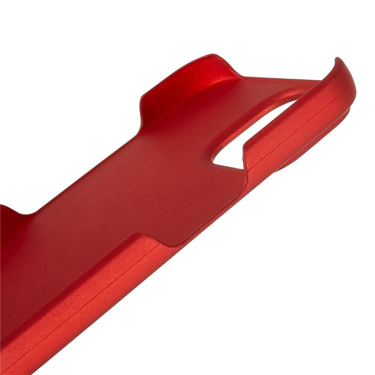For iPhone 14 Plus 6.7 inch Rubberized Hard PC Case Glossy Surface Shockproof Non-Slip Protective Cover - Red