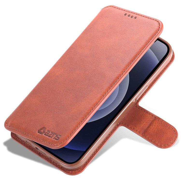 AZNS PU Leather Case for iPhone 14 6.1 inch, Viewing Stand Wallet Magnetic Flip Folio Book Phone Cover - Brown