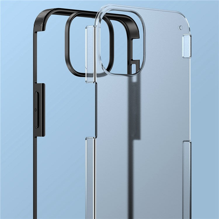 For iPhone 14 6.1 inch Armor Series Light Thin Anti-fingerprint Matte Case Hard PC + Soft TPU Protective Cell Phone Shell - Black