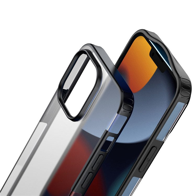 For iPhone 14 6.1 inch Armor Series Light Thin Anti-fingerprint Matte Case Hard PC + Soft TPU Protective Cell Phone Shell - Black