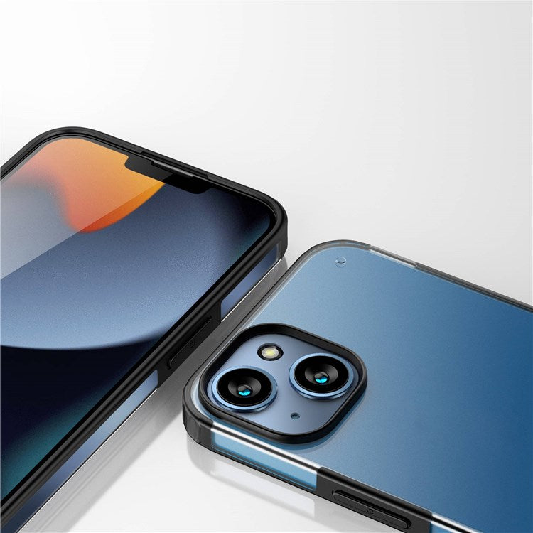 For iPhone 14 6.1 inch Armor Series Light Thin Anti-fingerprint Matte Case Hard PC + Soft TPU Protective Cell Phone Shell - Black