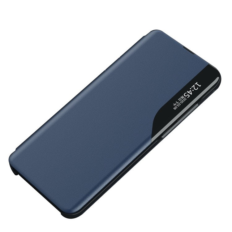 For iPhone 14 6.1 inch Clear View Window Leather Flip Phone Case Stand Anti-scratch Protective Phone Cover - Sapphire