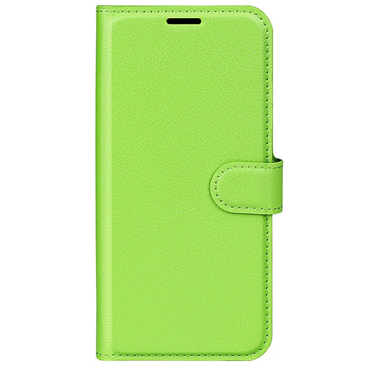 Wallet Cell Phone Case for Motorola Moto G62 5G, Scratch-resistant PU Leather Litchi Texture Stand Case Protective Cover - Green