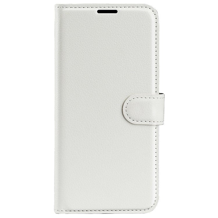 Wallet Cell Phone Case for Motorola Moto G62 5G, Scratch-resistant PU Leather Litchi Texture Stand Case Protective Cover - White
