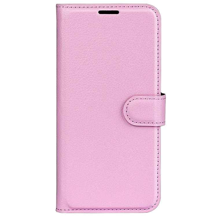 Wallet Cell Phone Case for Motorola Moto G62 5G, Scratch-resistant PU Leather Litchi Texture Stand Case Protective Cover - Pink
