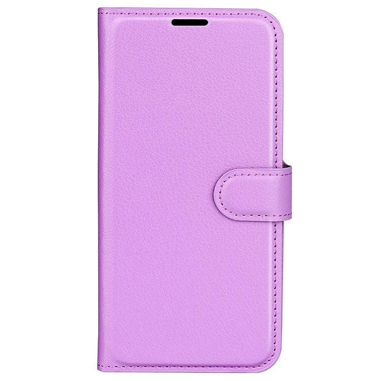 Wallet Cell Phone Case for Motorola Moto G62 5G, Scratch-resistant PU Leather Litchi Texture Stand Case Protective Cover - Purple