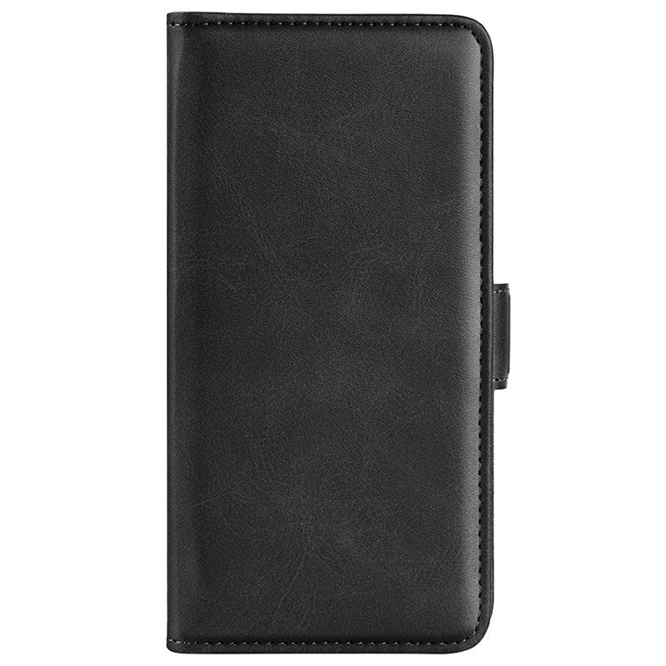 Stand Wallet Phone Case for Motorola Moto G62 5G, Anti-scratch Anti-drop Double Magnetic Clasp Textured PU Leather Cover - Black