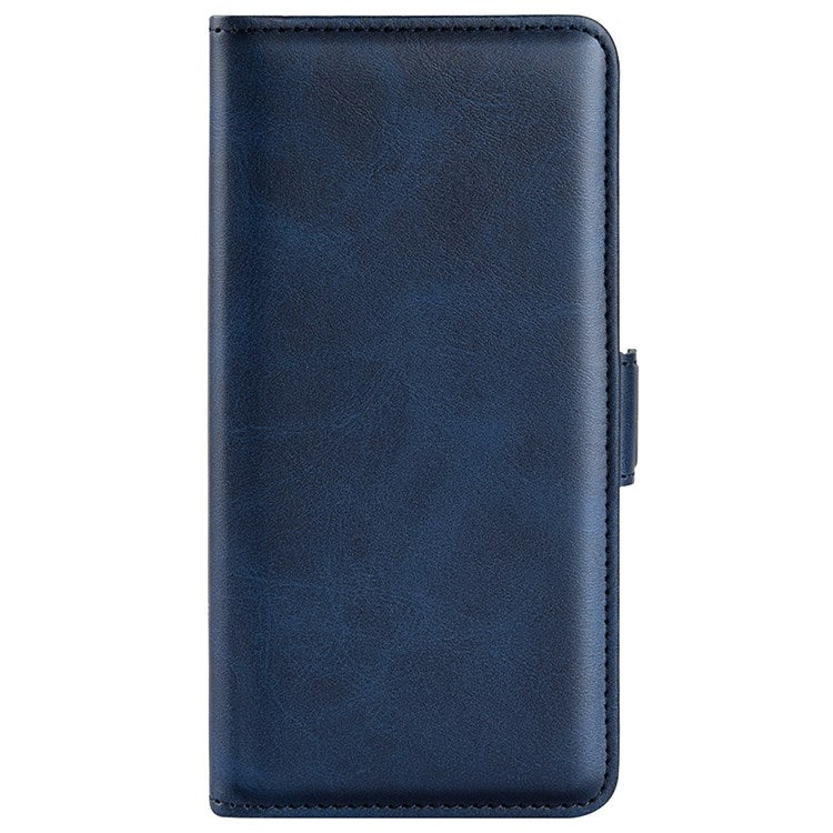 Stand Wallet Phone Case for Motorola Moto G62 5G, Anti-scratch Anti-drop Double Magnetic Clasp Textured PU Leather Cover - Blue