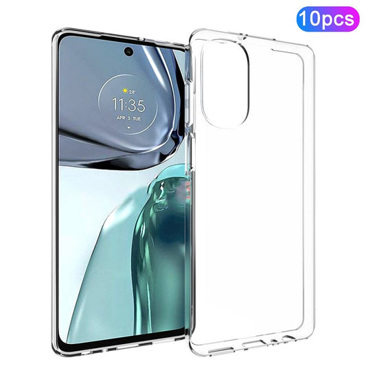 10Pcs / Pack For Motorola Moto G62 5G Transparent TPU Phone Case Precise Cutouts Inner Watermark-Free Phone Cover