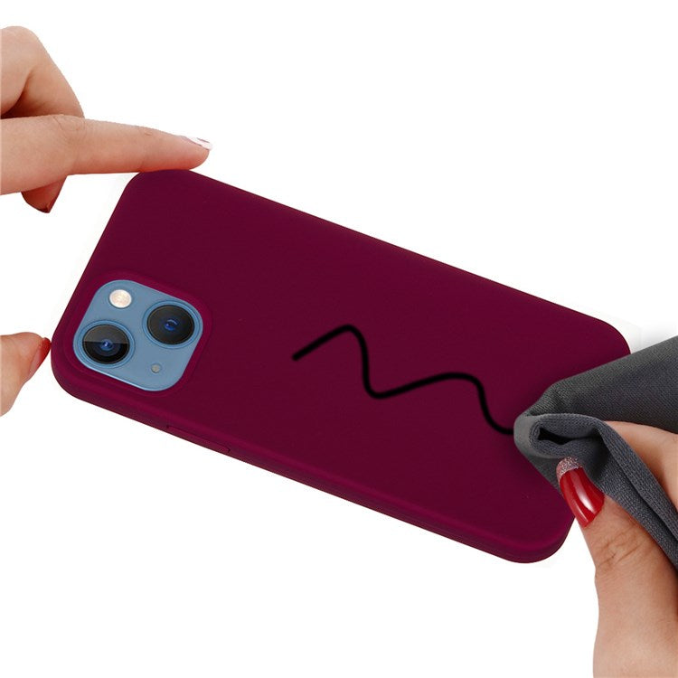 For iPhone 14 Plus 6.7 inch Shockproof Back Cover Wear-resistant Drop Protection Phone Case - Wine Red
