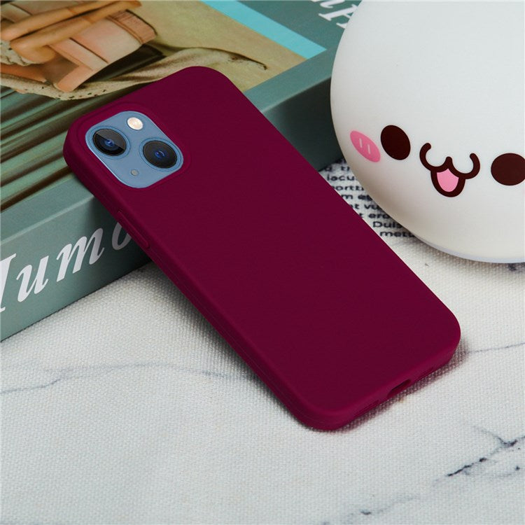For iPhone 14 Plus 6.7 inch Shockproof Back Cover Wear-resistant Drop Protection Phone Case - Wine Red