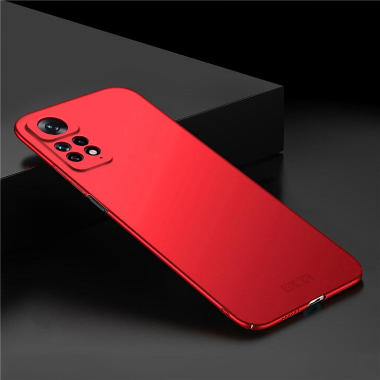 MOFI JK PC Series-1 Shield for Xiaomi Redmi Note 11E Pro Fall Proof Matte Hard PC Back Case Camera Protection Phone Cover with Strap - Red