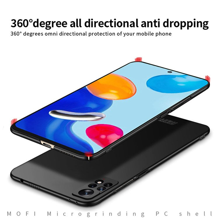 MOFI JK PC Series-1 Shield for Xiaomi Redmi Note 11E Pro Fall Proof Matte Hard PC Back Case Camera Protection Phone Cover with Strap - Red