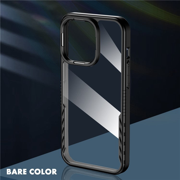 IPAKY For iPhone 14 Plus Anti-fall Phone Case TPU+PC Mobile Phone Protective Back Cover Support Wireless Charging - Black