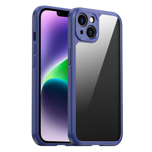 IPAKY For iPhone 14 Plus Hard Phone Case Shockproof PC+TPU Mobile Phone Cover Shell - Dark Blue