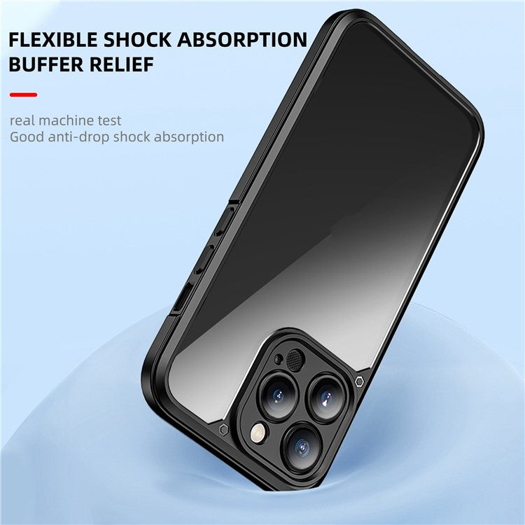 IPAKY For iPhone 14 Plus Hard Phone Case Shockproof PC+TPU Mobile Phone Cover Shell - Dark Blue
