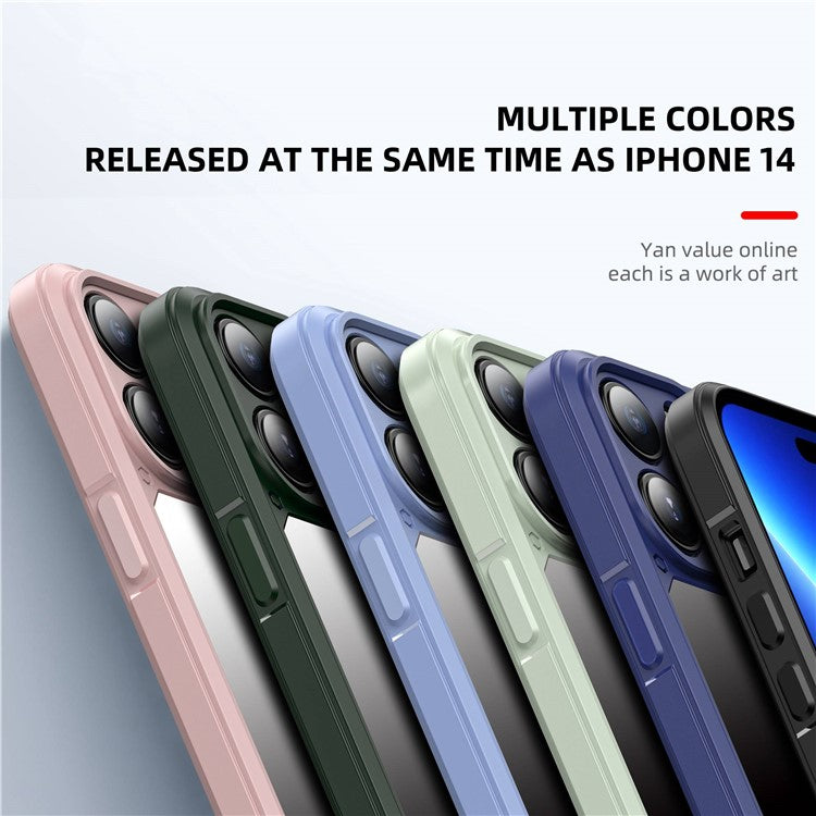 IPAKY For iPhone 14 Plus Hard Phone Case Shockproof PC+TPU Mobile Phone Cover Shell - Dark Blue