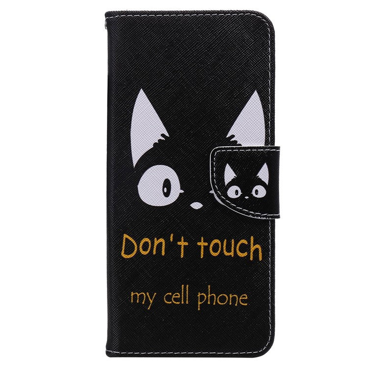 For iPhone 14 6.1 inch Pattern Printing Leather Series-2 PU Leather Phone Case Magnetic Stand Wallet Function Anti-fall Protector - Cat Ears