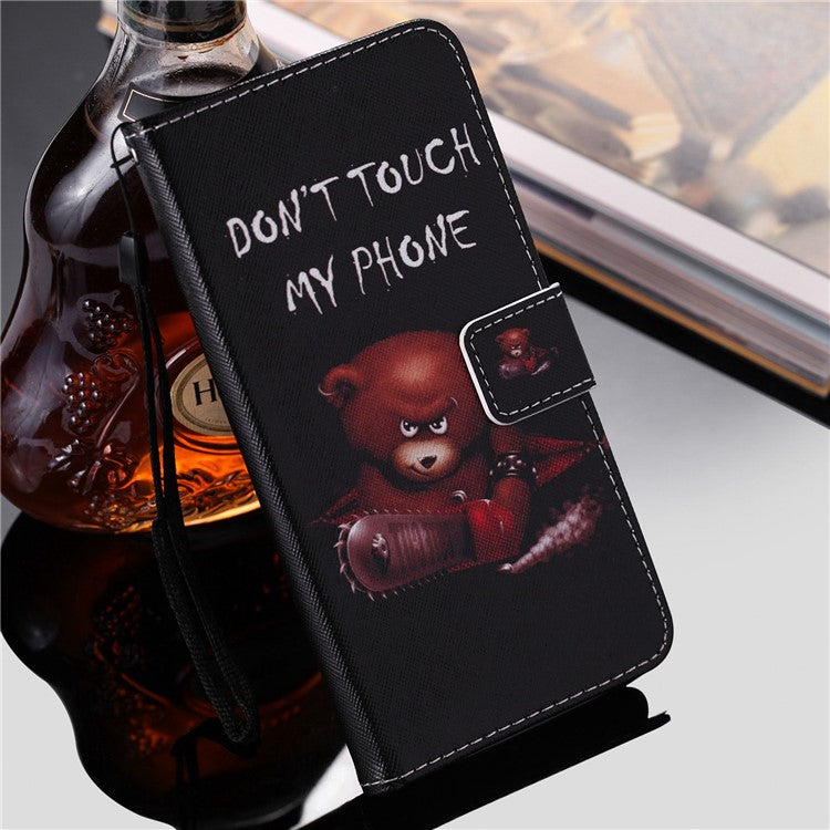 For iPhone 14 6.1 inch Pattern Printing Leather Series-2 PU Leather Phone Case Magnetic Stand Wallet Function Anti-fall Protector - Bear