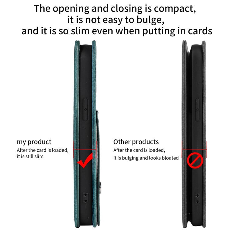 For iPhone 14 6.1 inch Shockproof Phone Flip Wallet Case Phone Cover Stand with Wristband - Blue