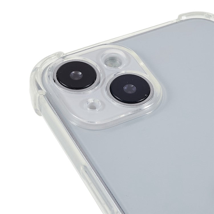 For iPhone 14 Plus Anti-scratch Soft TPU Phone Case Reinforced Corner Cover with Lanyard