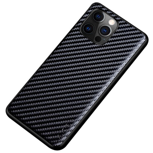 AIORIA for iPhone 14 Plus Anti-drop Carbon Fiber Texture PU Leather Coating Case Hard PC + Soft TPU Bumper Protective Phone Cover - Black