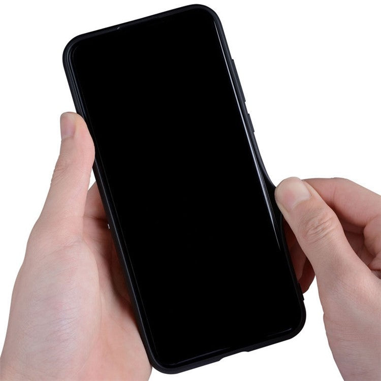 AIORIA for iPhone 14 Plus Anti-drop Carbon Fiber Texture PU Leather Coating Case Hard PC + Soft TPU Bumper Protective Phone Cover - Black