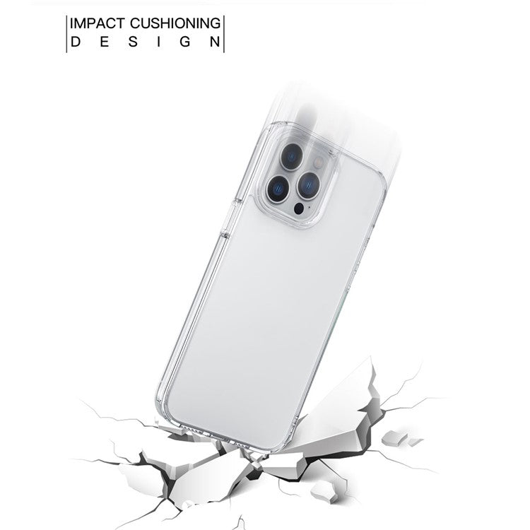 Crystal Matte Phone Case For iPhone 14 Pro Max 6.7 inch, Ultra Slim PC + TPU Shockproof Mobile Phone Back Cover - Transparent Blue
