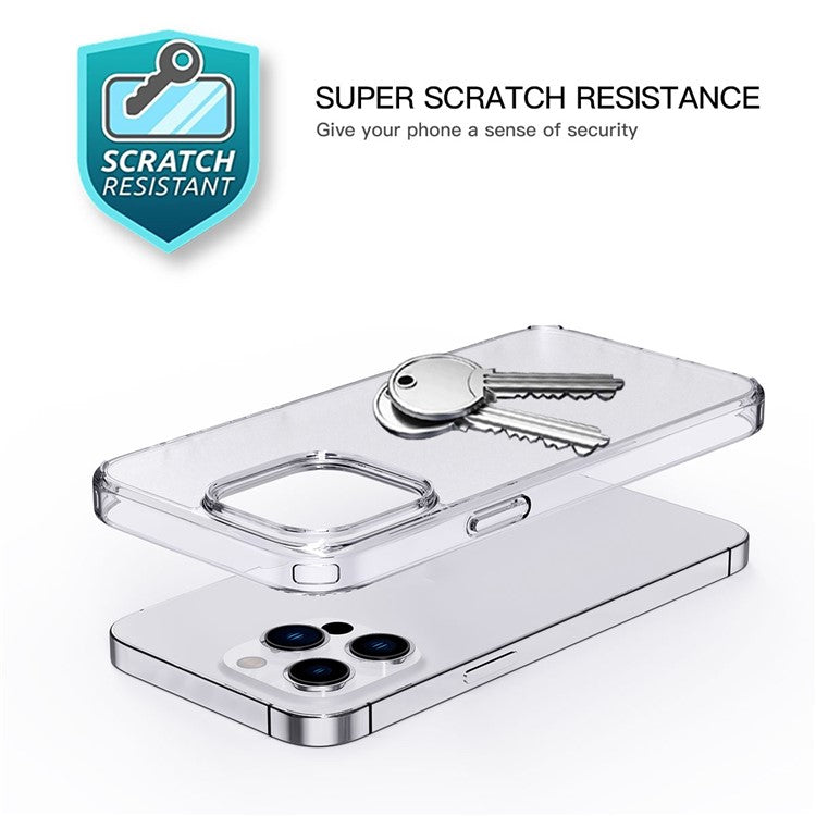 Crystal Matte Phone Case For iPhone 14 Pro Max 6.7 inch, Ultra Slim PC + TPU Shockproof Mobile Phone Back Cover - Transparent Blue
