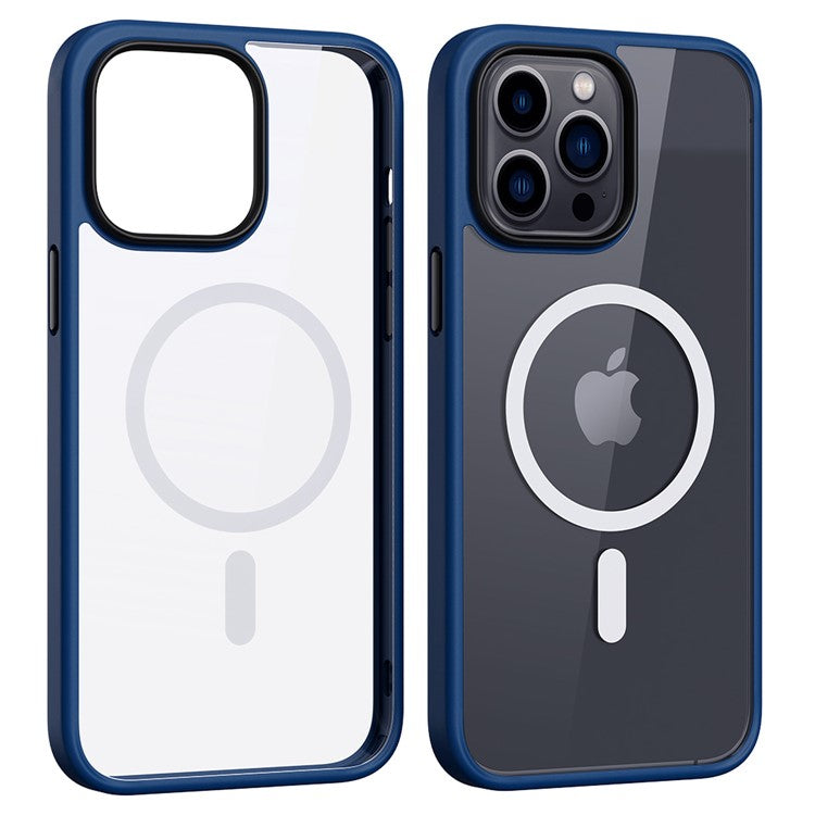 Anti-Fall Slim Case for iPhone 14 Pro 6.1 inch TPU+PC Magnetic Phone Case Scratch-Proof Protective Cover - Blue