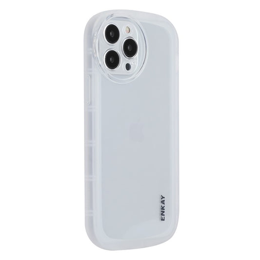 ENKAY HAT PRINCE For iPhone 14 Pro 6.1 inch Drop-proof Phone Case Matte Thickened Edge Anti-scratch Mobile Phone Soft TPU Back Cover - White