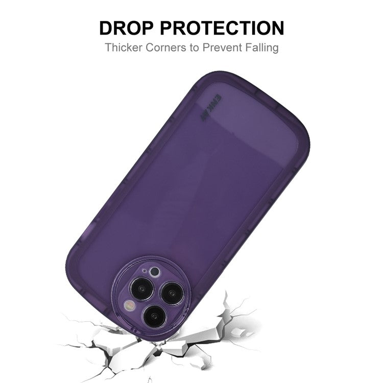 ENKAY HAT PRINCE For iPhone 14 Pro 6.1 inch Drop-proof Phone Case Matte Thickened Edge Anti-scratch Mobile Phone Soft TPU Back Cover - White