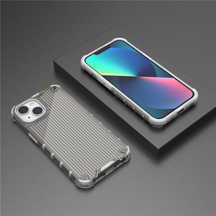 Slim Case for iPhone 14 6.1 inch Anti-Scratch PC+TPU Hybrid Phone Shell Shockproof Protective Cover - Grey