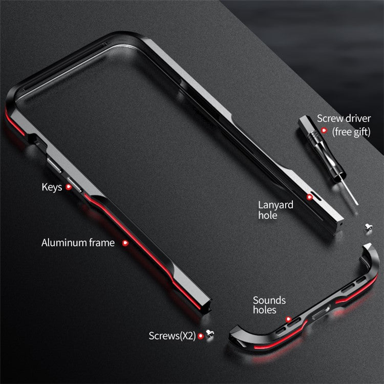 LUPHIE for iPhone 14 Pro 6.1 inch Anti-collision Anti-drop Phone Bumper Case Metal Protective Frame - Blue