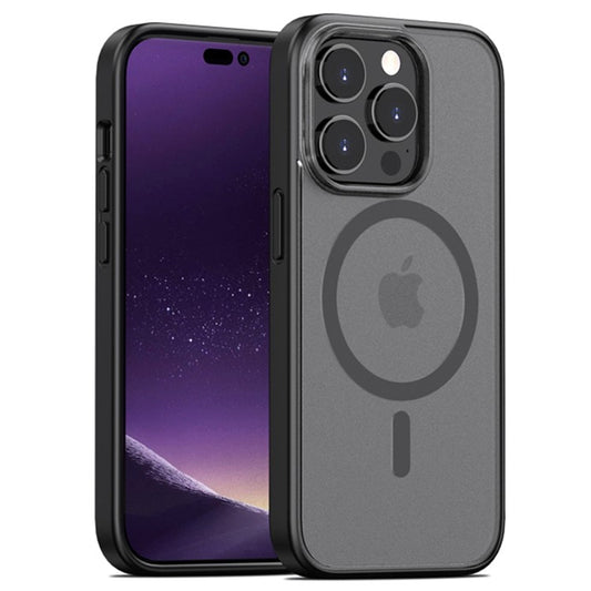 TPU+PC Case for iPhone 14 Plus Anti-Fall Magnetic Cover Shockproof Slim Case - Black