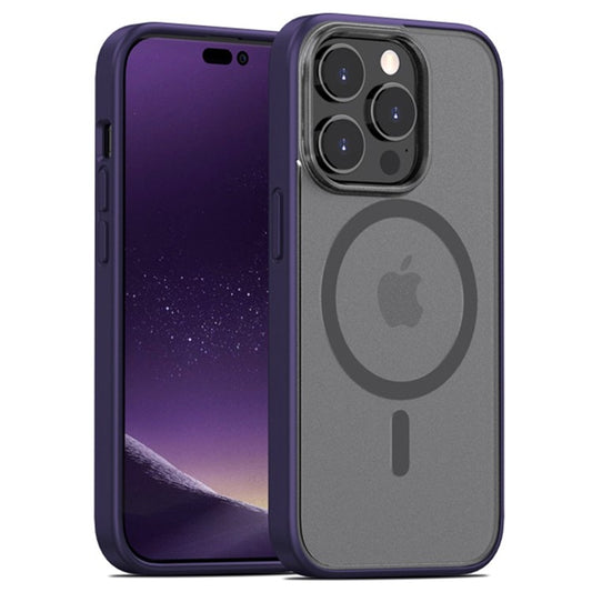 TPU+PC Case for iPhone 14 Plus Anti-Fall Magnetic Cover Shockproof Slim Case - Dark Purple