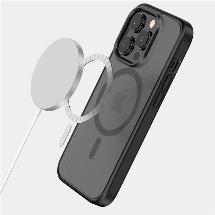 TPU+PC Case for iPhone 14 Plus Anti-Fall Magnetic Cover Shockproof Slim Case - Dark Purple
