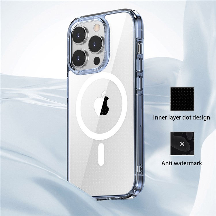 Aurora Series Phone Case for iPhone 14 6.1 inch Magsafe Magnetic Charging TPU+PC Phone Cover - Baby Blue