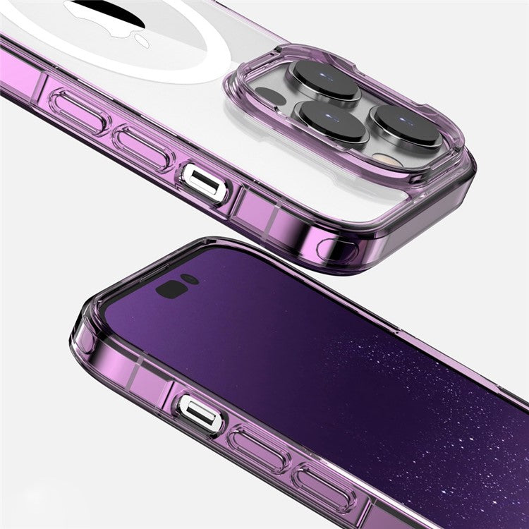 Aurora Series Phone Case for iPhone 14 6.1 inch Magsafe Magnetic Charging TPU+PC Phone Cover - Baby Blue