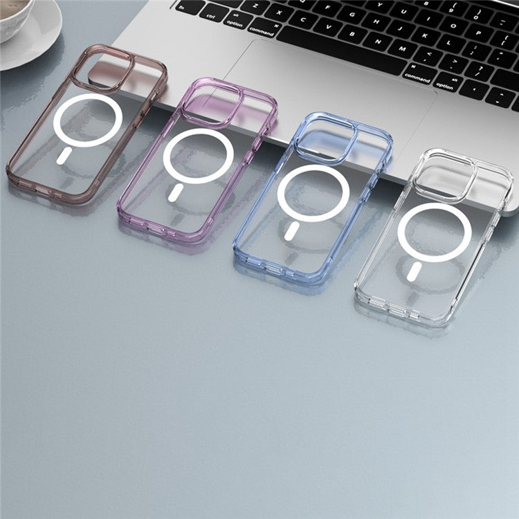 Aurora Series Phone Case for iPhone 14 6.1 inch Magsafe Magnetic Charging TPU+PC Phone Cover - Baby Blue