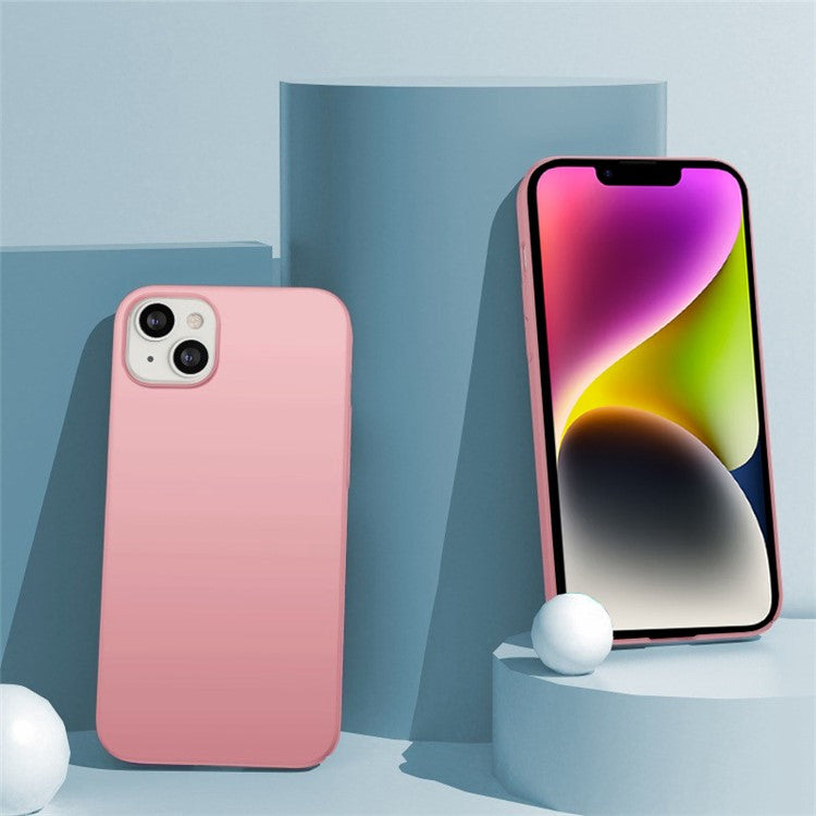For iPhone 14 Plus Anti-Fall Slim Case Hard PC Cell Phone Protective Cover - Rose Gold