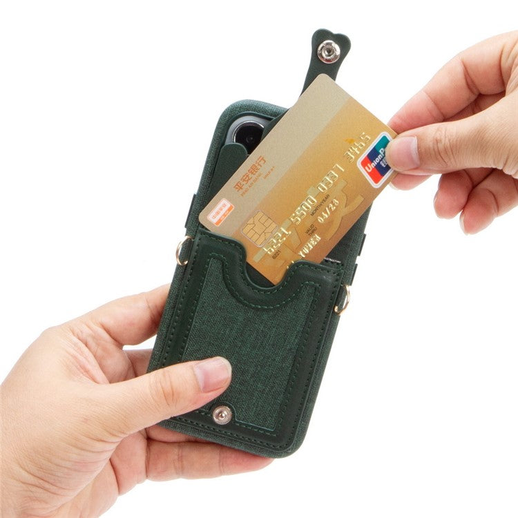 Phone Case with Strap for iPhone 14 Pro 6.1 inch, Shockproof Elephant Shaped Card Holder PU Leather+Liquid Silicone Cell Phone Cover - Blue