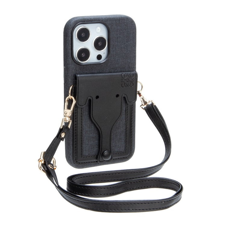 For iPhone 14 6.1 inch PU Leather Coated Liquid Silicone Phone Case Shockproof Elephant Shaped Card Holder Cell Phone Cover - Black